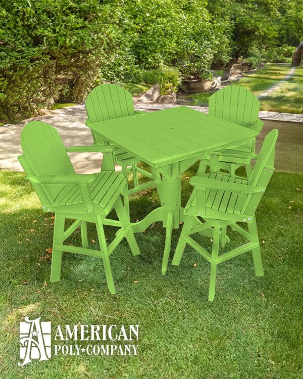 American Poly 42" Bar Height Table & Chair Set Lime