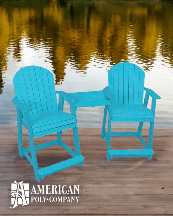 American Poly Counter Height Conversation Set Aruba Blue