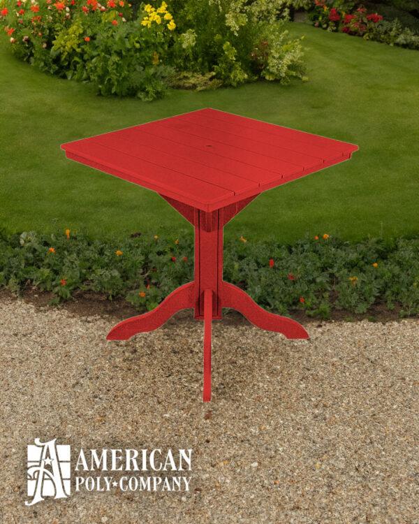 American Poly 42" Counter Height Table Bright Red