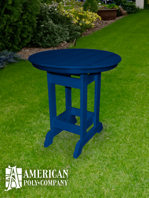 American Poly Counter Height Cafe Table Dark Blue