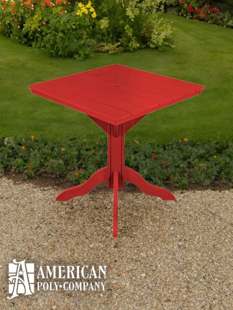 American Poly 42" Counter Height Table Bright Red
