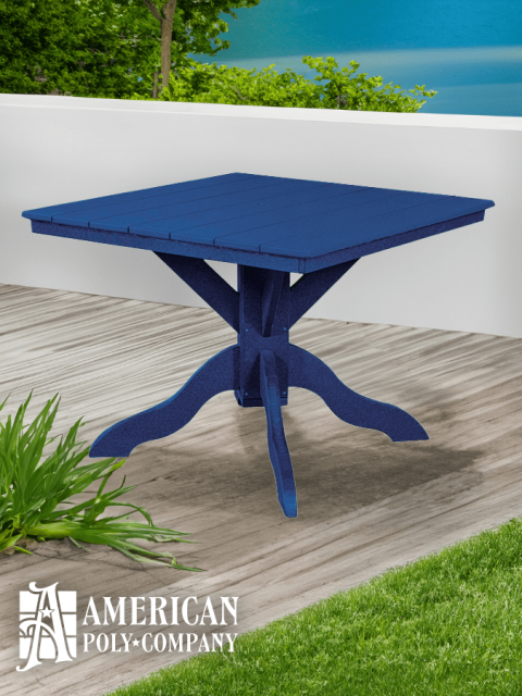 American Poly 42" Dining Height Table Dark Blue
